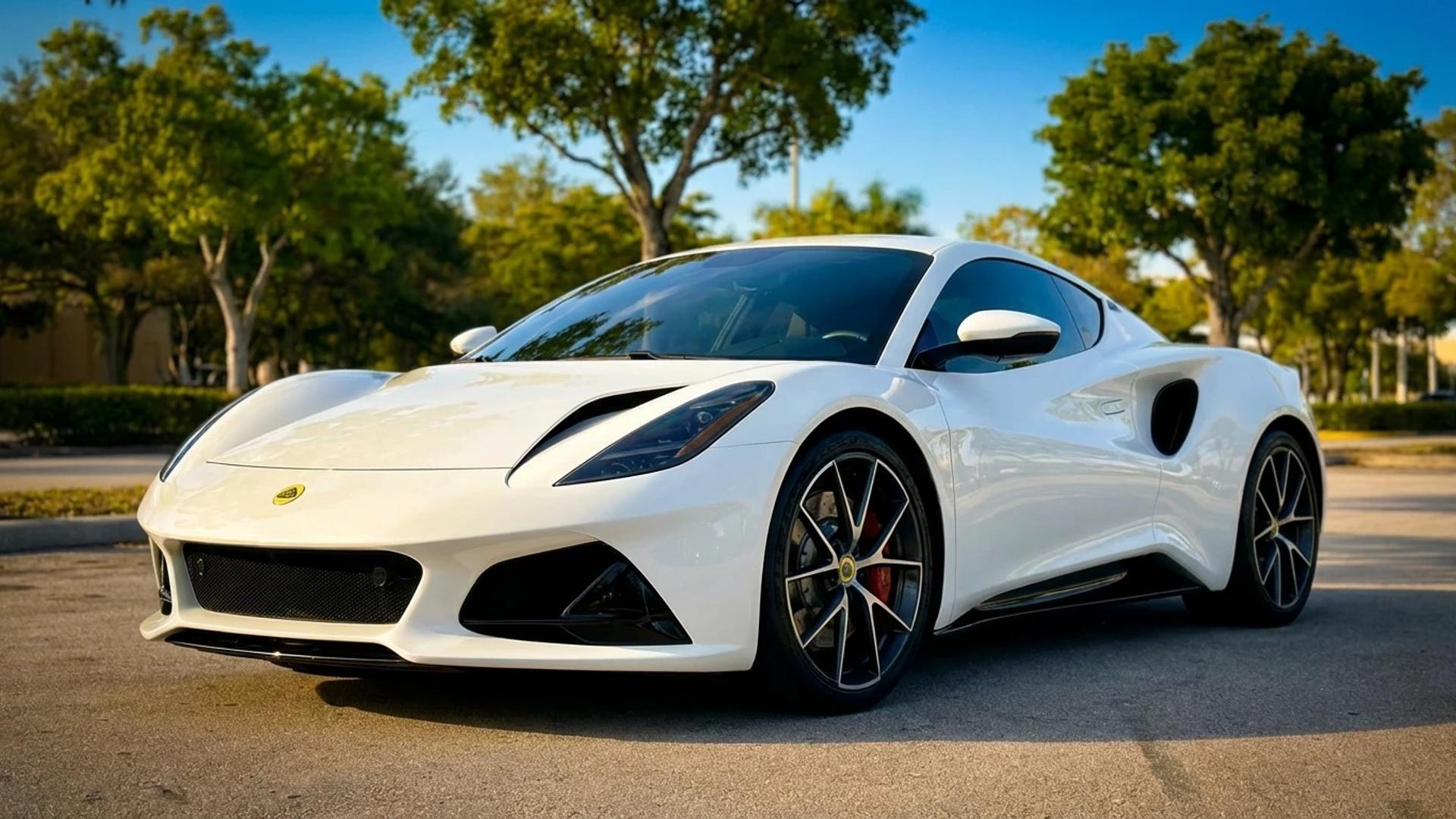 2024 Lotus Emira front three-quarter view in Miami
